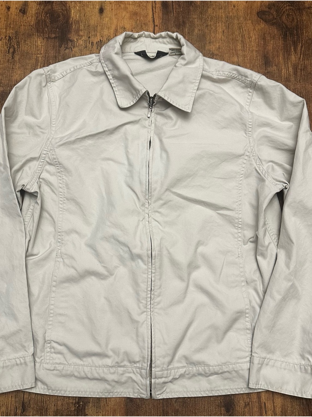 Eddie Bauer Light Tan Zip-Front Shirt Jacket